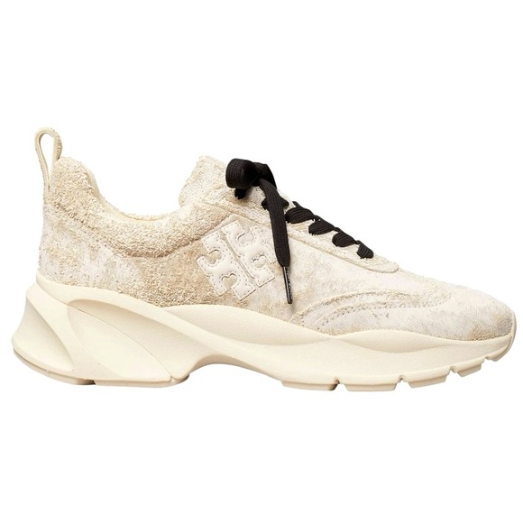 Tory Burch Sz 8.5M Good Luck Trainer - Ivory Brocade, worn...